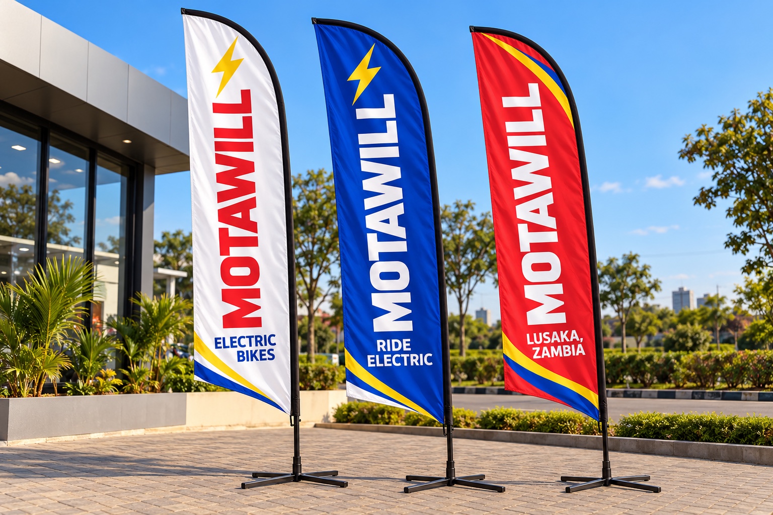 Motawill Zambia brand flags