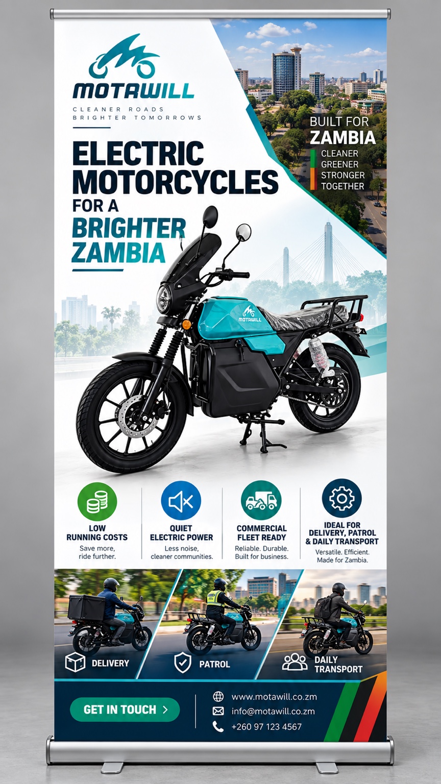 Motawill electric motorcycle banner